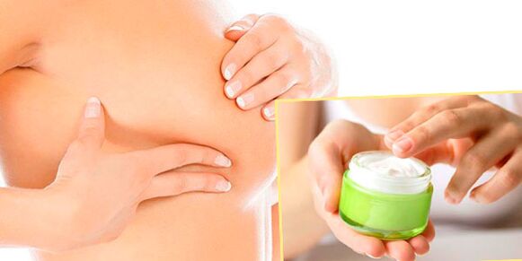 Corrective breast massage nga adunay tambok nga cream